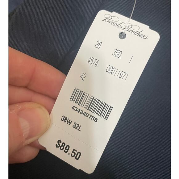 Brooks Brothers Men's 38 x 32 Navy Blue Advantage Chino Clark Cotton Pants NWT - Picture 4 of 7